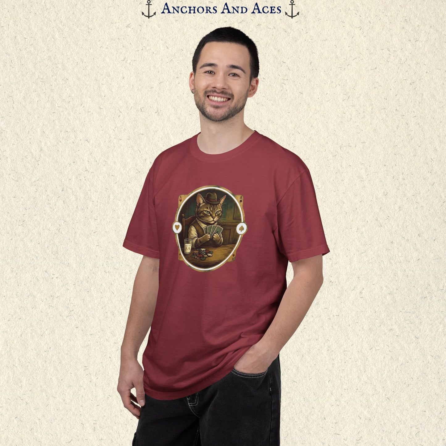 Vintage Poker Cat Shirt | Funny Casino Cat Graphic Tee