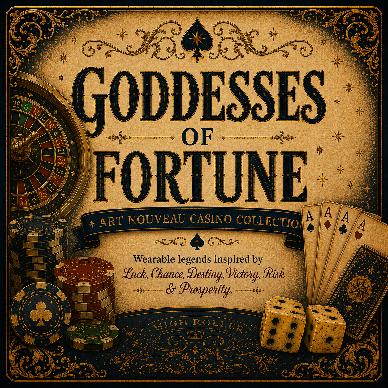 Goddesses of Fortune ❦ Art Nouveau Casino Apparel