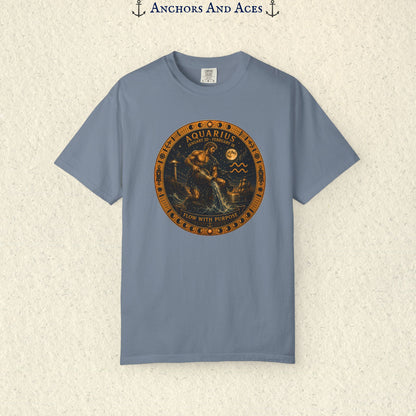 Aquarius Zodiac Shirt | Celestial Seas - Flow With Purpose