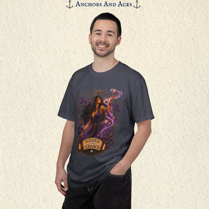 Goddess of Chance Shirt| Art Nouveau Casino Graphic Tee| Vintage Lucky Gambling T-Shirt