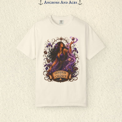 Goddess of Chance Shirt| Art Nouveau Casino Graphic Tee| Vintage Lucky Gambling T-Shirt