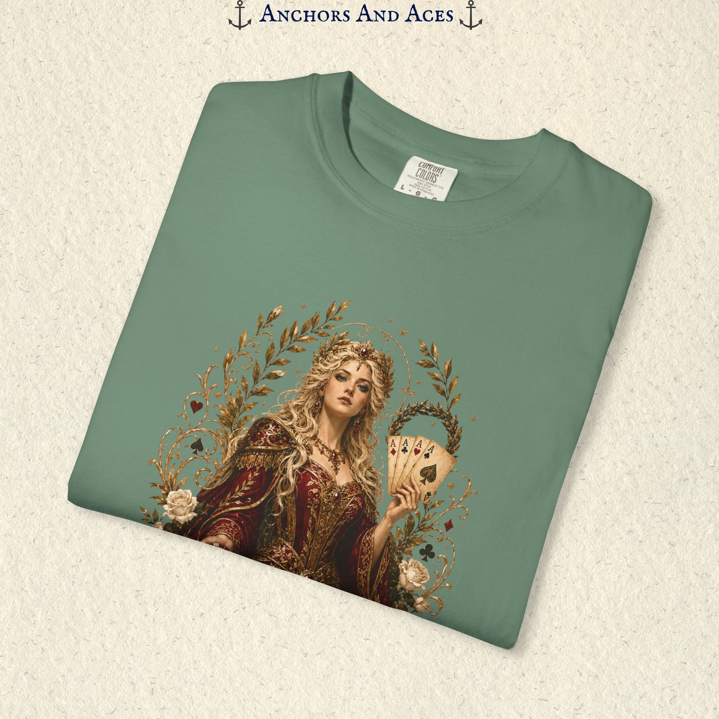 Art Nouveau Casino Graphic Tee| Goddess of Victory| Vintage Lucky Gambling T-Shirt