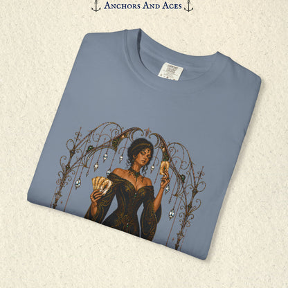 Goddess of Risk Shirt| Art Nouveau Casino Graphic Tee| Vintage Lucky Gambling T-Shirt