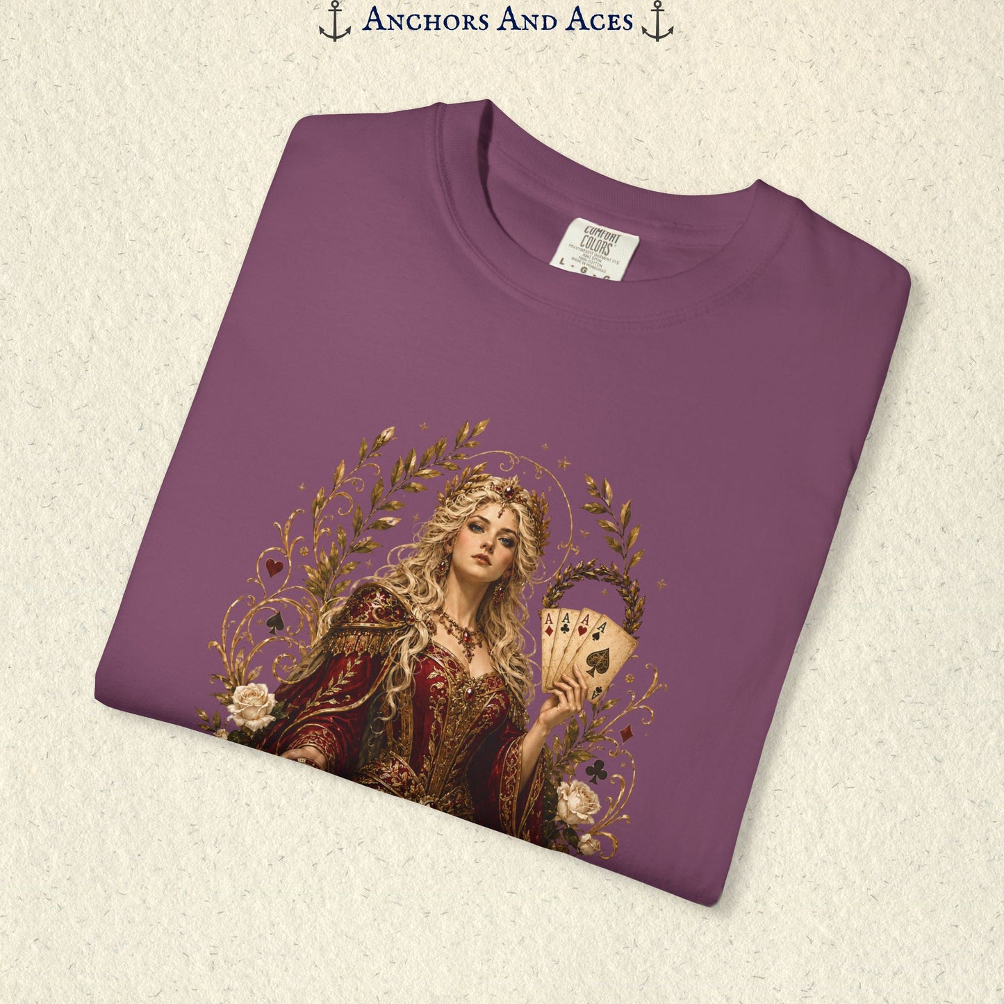 Art Nouveau Casino Graphic Tee| Goddess of Victory| Vintage Lucky Gambling T-Shirt