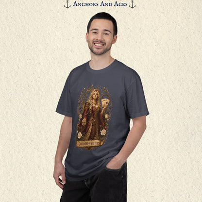 Art Nouveau Casino Graphic Tee| Goddess of Victory| Vintage Lucky Gambling T-Shirt
