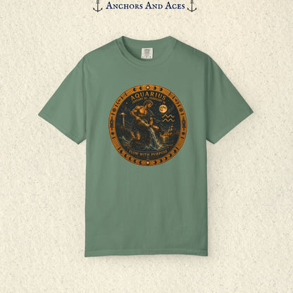 Aquarius Zodiac Shirt | Celestial Seas - Flow With Purpose