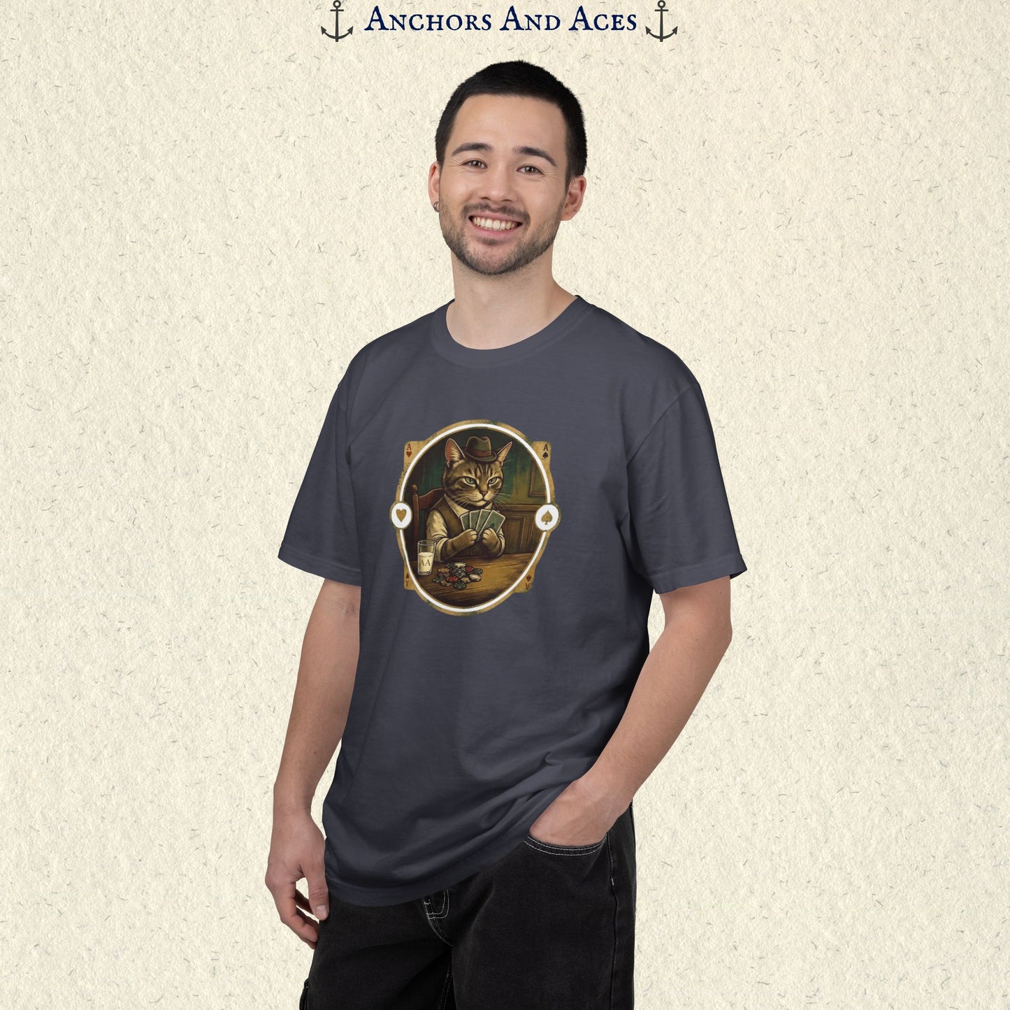Vintage Poker Cat Shirt | Funny Casino Cat Graphic Tee