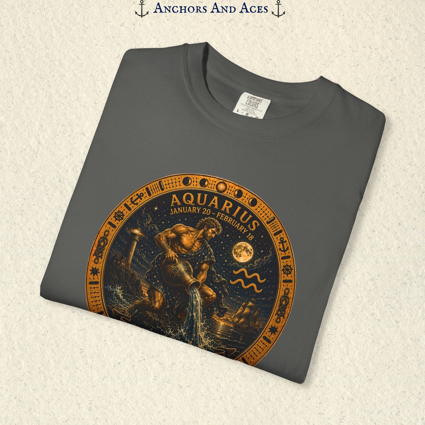 Aquarius Zodiac Shirt | Celestial Seas - Flow With Purpose
