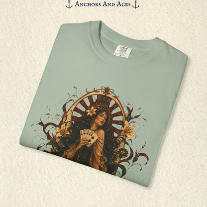 Goddess of Luck | Art Nouveau Casino Tee | Comfort Colors 1717