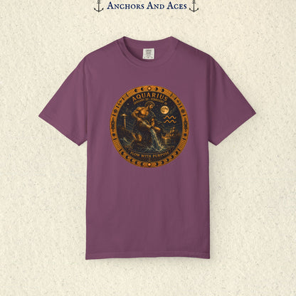 Aquarius Zodiac Shirt | Celestial Seas - Flow With Purpose