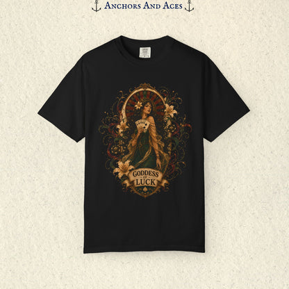 Goddess of Luck | Art Nouveau Casino Tee | Comfort Colors 1717