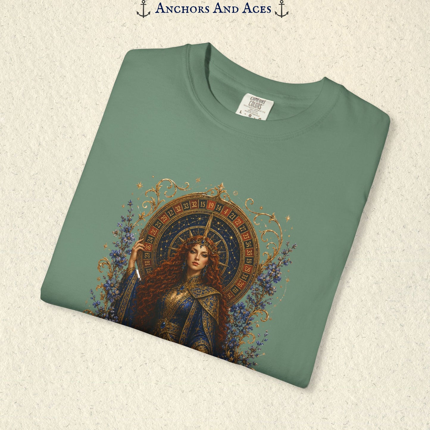 Goddess of Destiny Shirt| Art Nouveau Casino Graphic Tee| Vintage Lucky Gambling T-Shirt