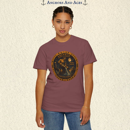 Aquarius Zodiac Shirt | Celestial Seas - Flow With Purpose