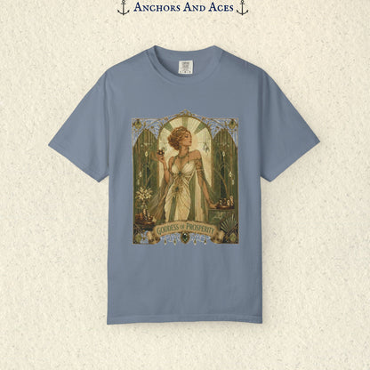 Art Nouveau Casino Graphic Tee| Goddess of Prosperity Shirt| Vintage Lucky Gambling T-Shirt