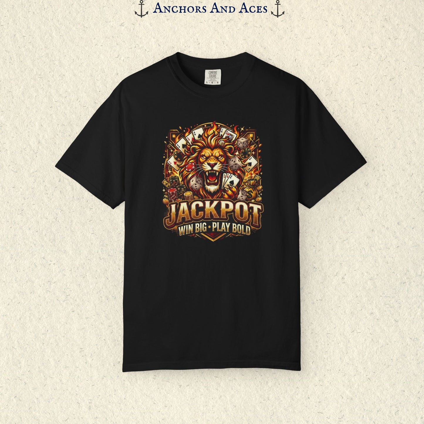 Jackpot Lion | Bold Casino Graphic Tee