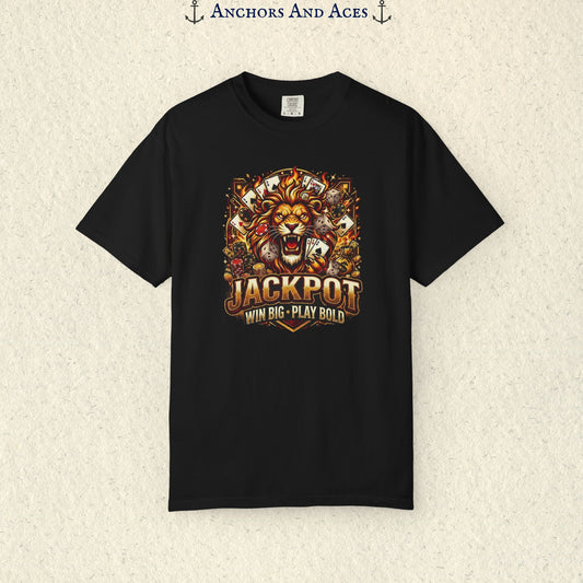 Jackpot Lion | Bold Casino Graphic Tee