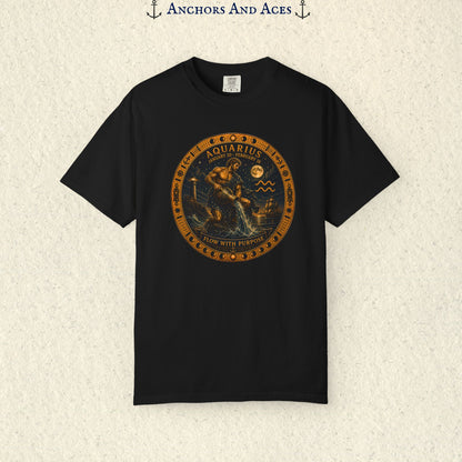 Aquarius Zodiac Shirt | Celestial Seas - Flow With Purpose