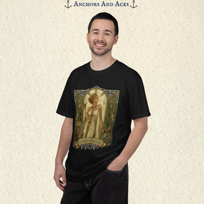 Art Nouveau Casino Graphic Tee| Goddess of Prosperity Shirt| Vintage Lucky Gambling T-Shirt