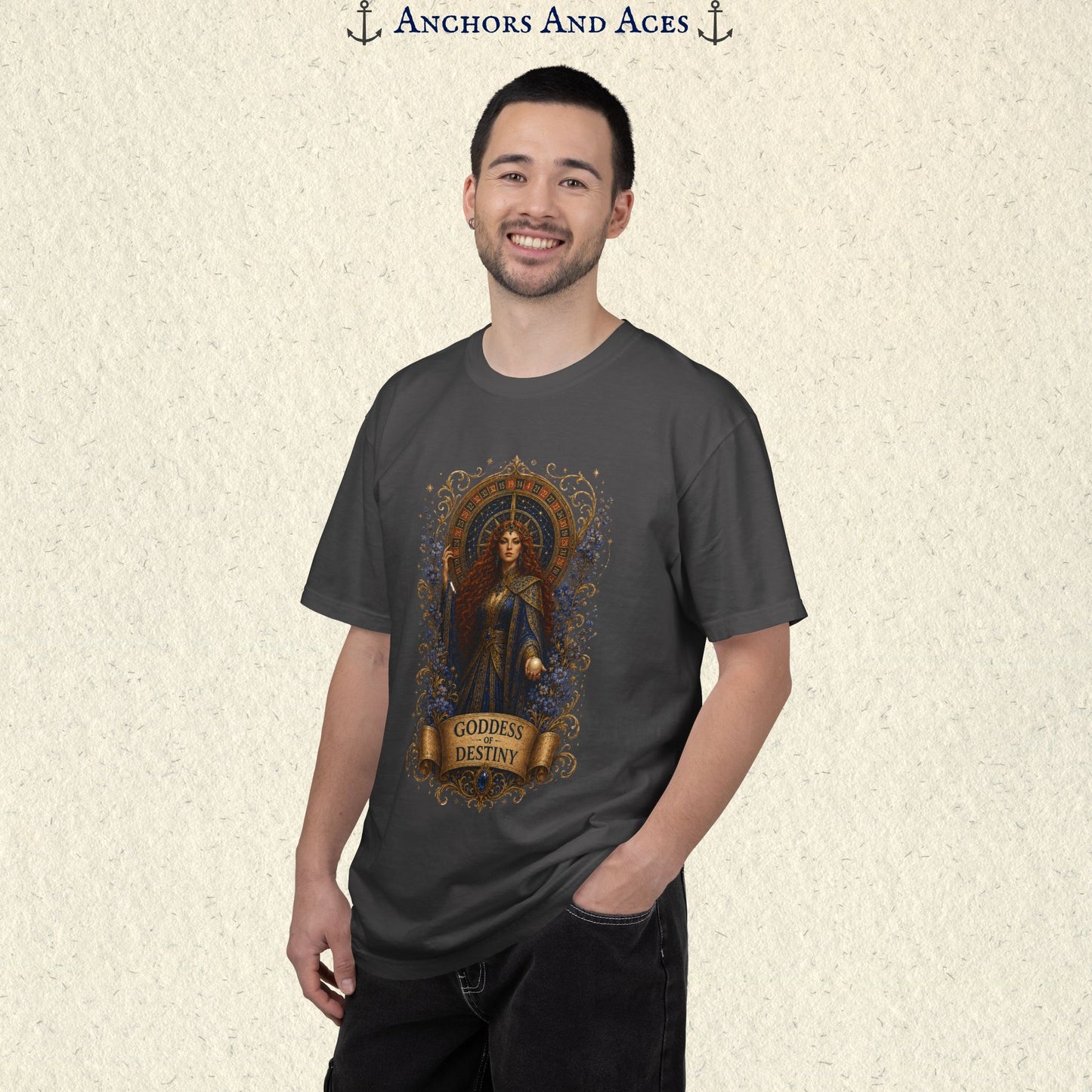 Goddess of Destiny Shirt| Art Nouveau Casino Graphic Tee| Vintage Lucky Gambling T-Shirt