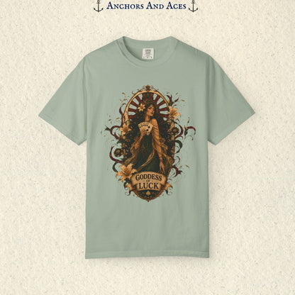 Goddess of Luck | Art Nouveau Casino Tee | Comfort Colors 1717