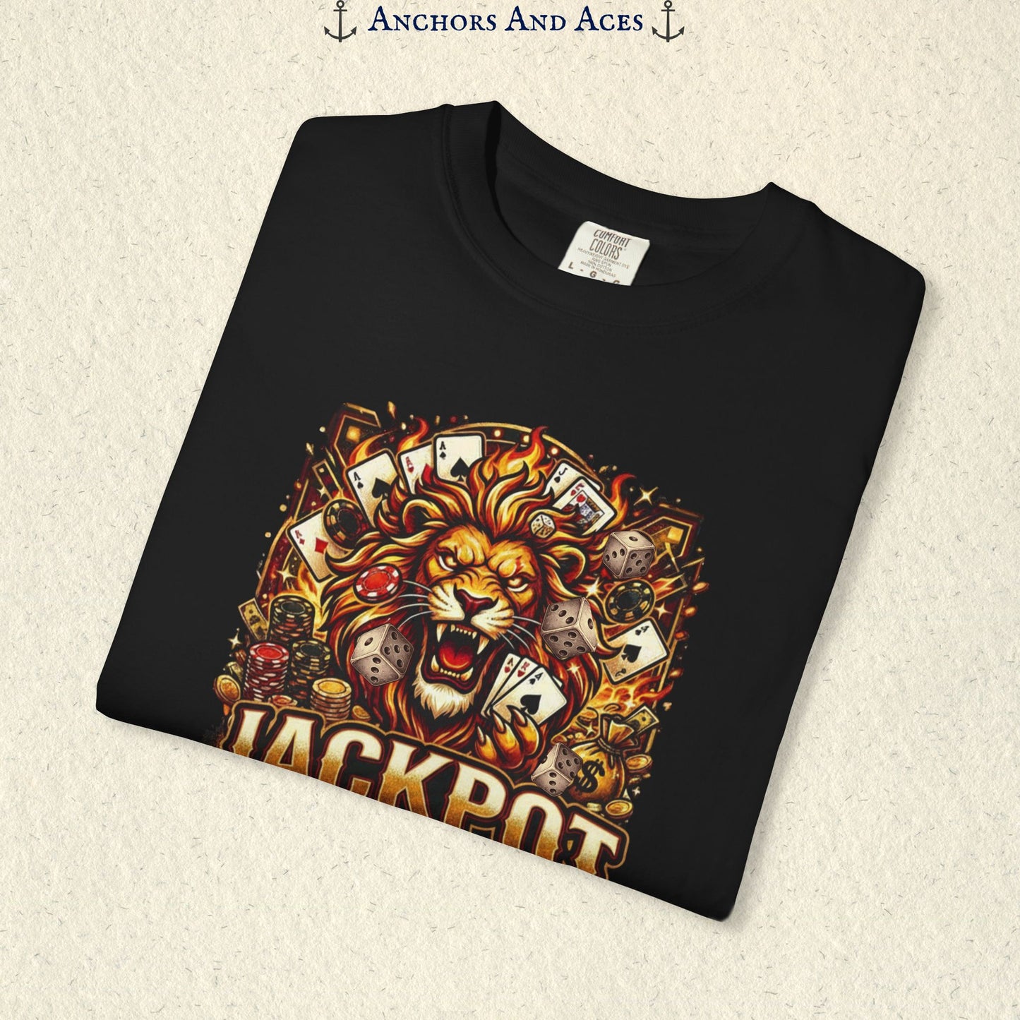 Jackpot Lion | Bold Casino Graphic Tee