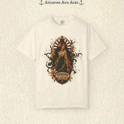 Goddess of Luck | Art Nouveau Casino Tee | Comfort Colors 1717