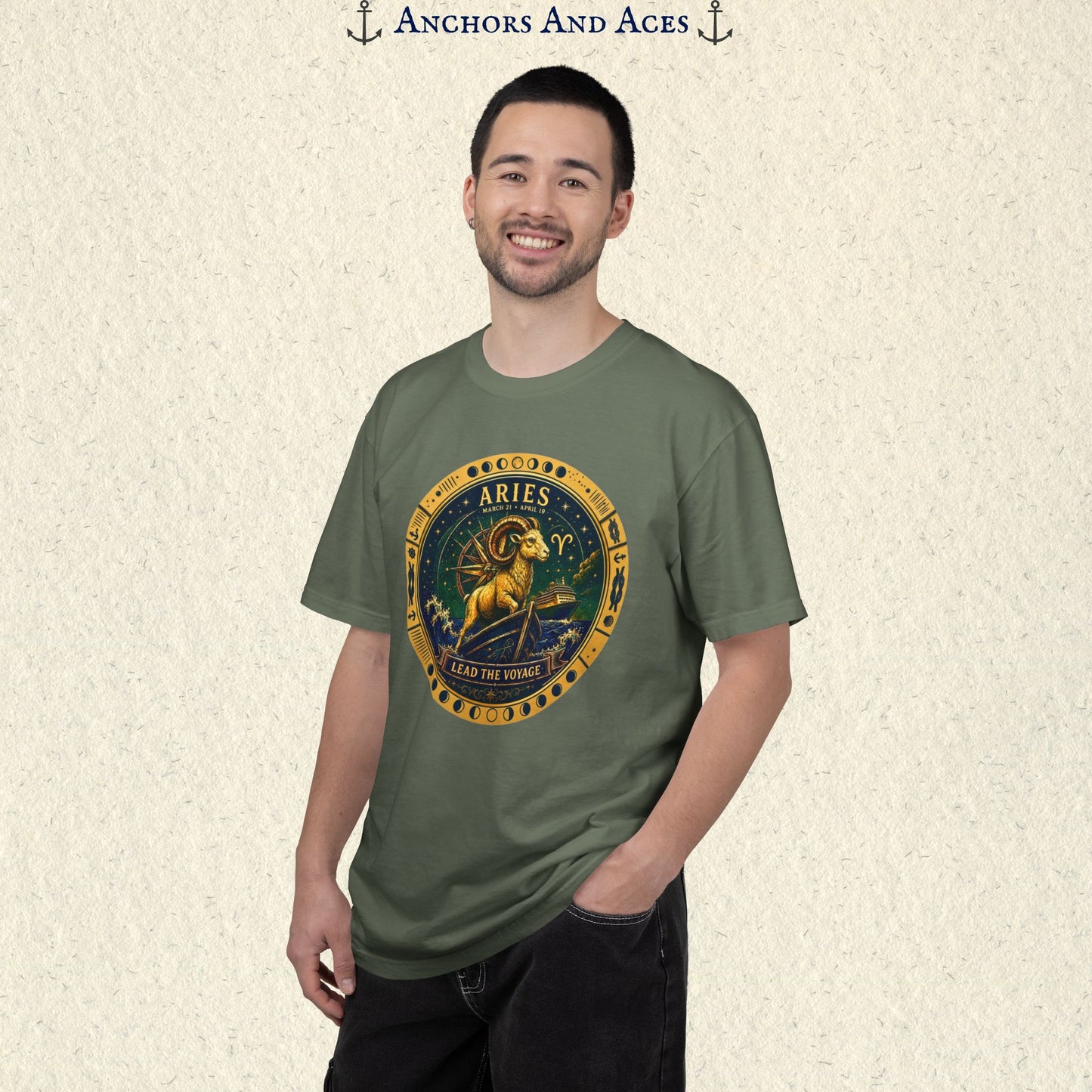 Aries Zodiac Shirt | Celestial Seas – Lead the Voyage