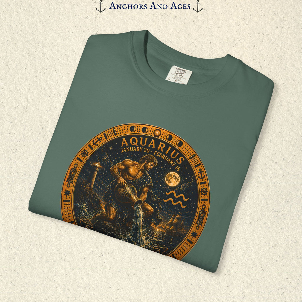 Aquarius Zodiac Shirt | Celestial Seas - Flow With Purpose