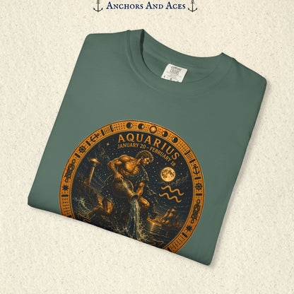 Aquarius Zodiac Shirt | Celestial Seas - Flow With Purpose