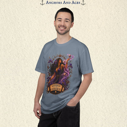 Goddess of Chance Shirt| Art Nouveau Casino Graphic Tee| Vintage Lucky Gambling T-Shirt