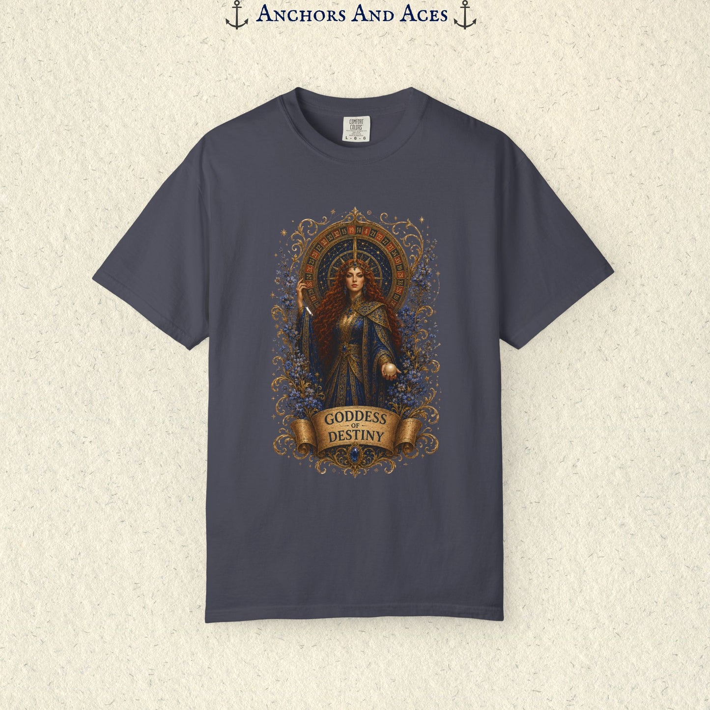 Goddess of Destiny Shirt| Art Nouveau Casino Graphic Tee| Vintage Lucky Gambling T-Shirt
