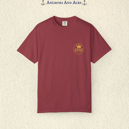 Chili Slot King T-shirt with a small gold King of Spins emblem on the front chest.