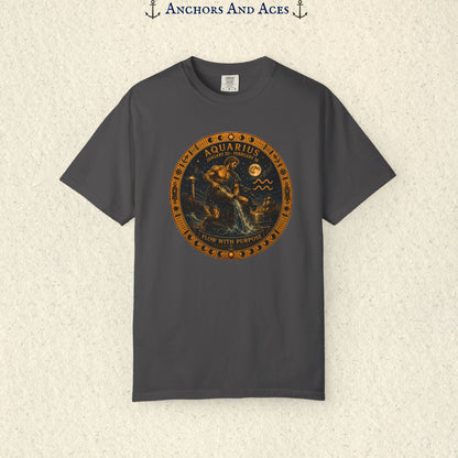 Aquarius Zodiac Shirt | Celestial Seas - Flow With Purpose