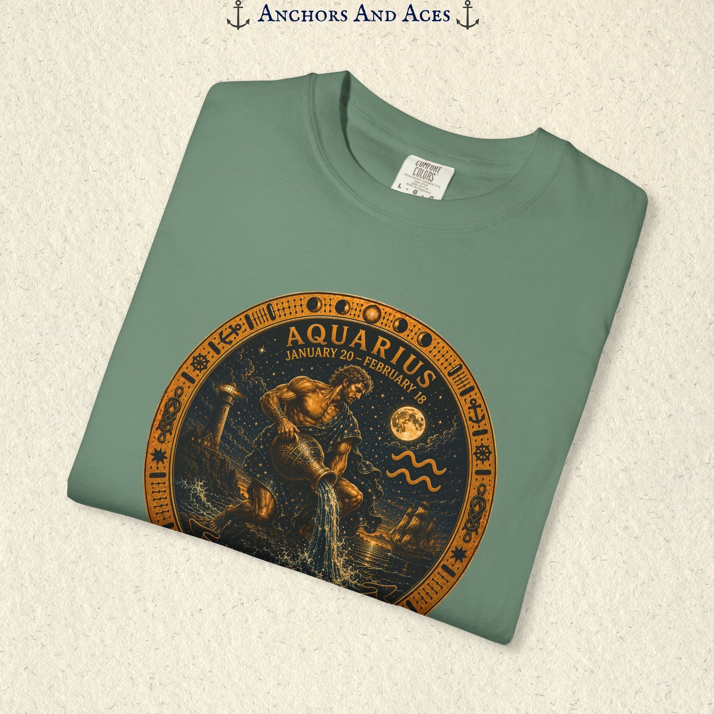 Aquarius Zodiac Shirt | Celestial Seas - Flow With Purpose