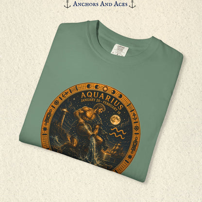 Aquarius Zodiac Shirt | Celestial Seas - Flow With Purpose