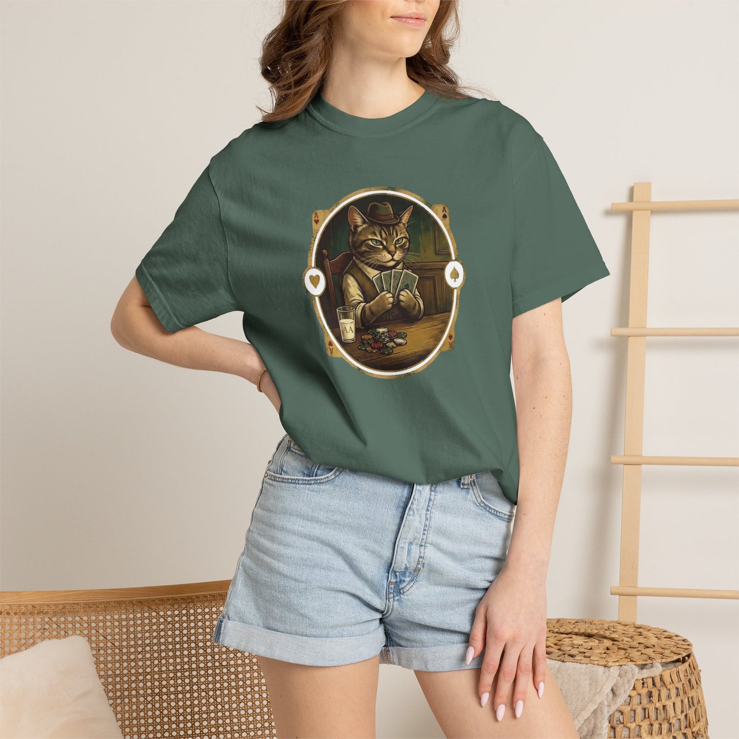 Vintage Poker Cat Shirt | Funny Casino Cat Graphic Tee