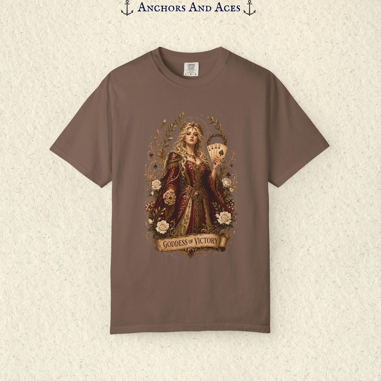 Art Nouveau Casino Graphic Tee| Goddess of Victory| Vintage Lucky Gambling T-Shirt