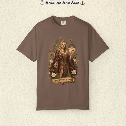 Art Nouveau Casino Graphic Tee| Goddess of Victory| Vintage Lucky Gambling T-Shirt