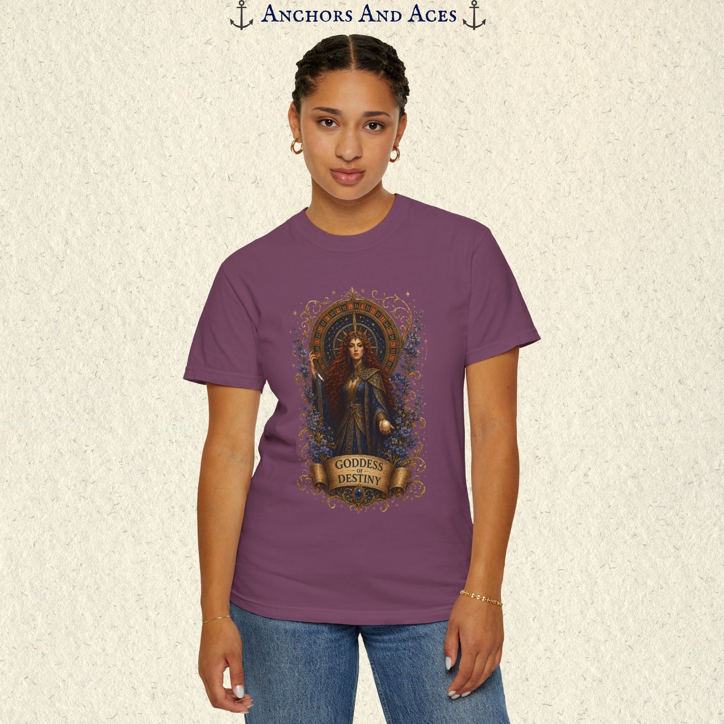 Goddess of Destiny Shirt| Art Nouveau Casino Graphic Tee| Vintage Lucky Gambling T-Shirt