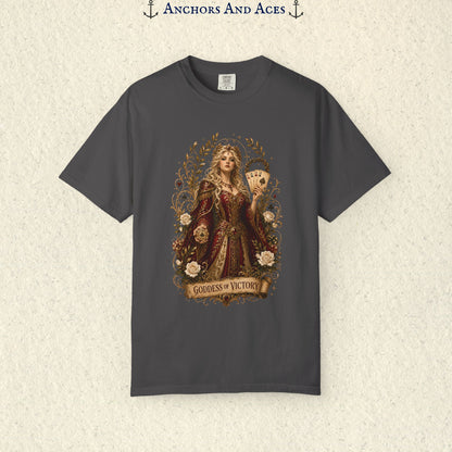 Art Nouveau Casino Graphic Tee| Goddess of Victory| Vintage Lucky Gambling T-Shirt