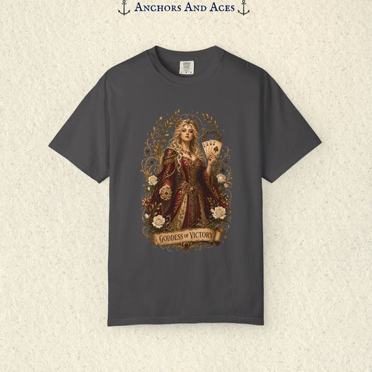 Art Nouveau Casino Graphic Tee| Goddess of Victory| Vintage Lucky Gambling T-Shirt