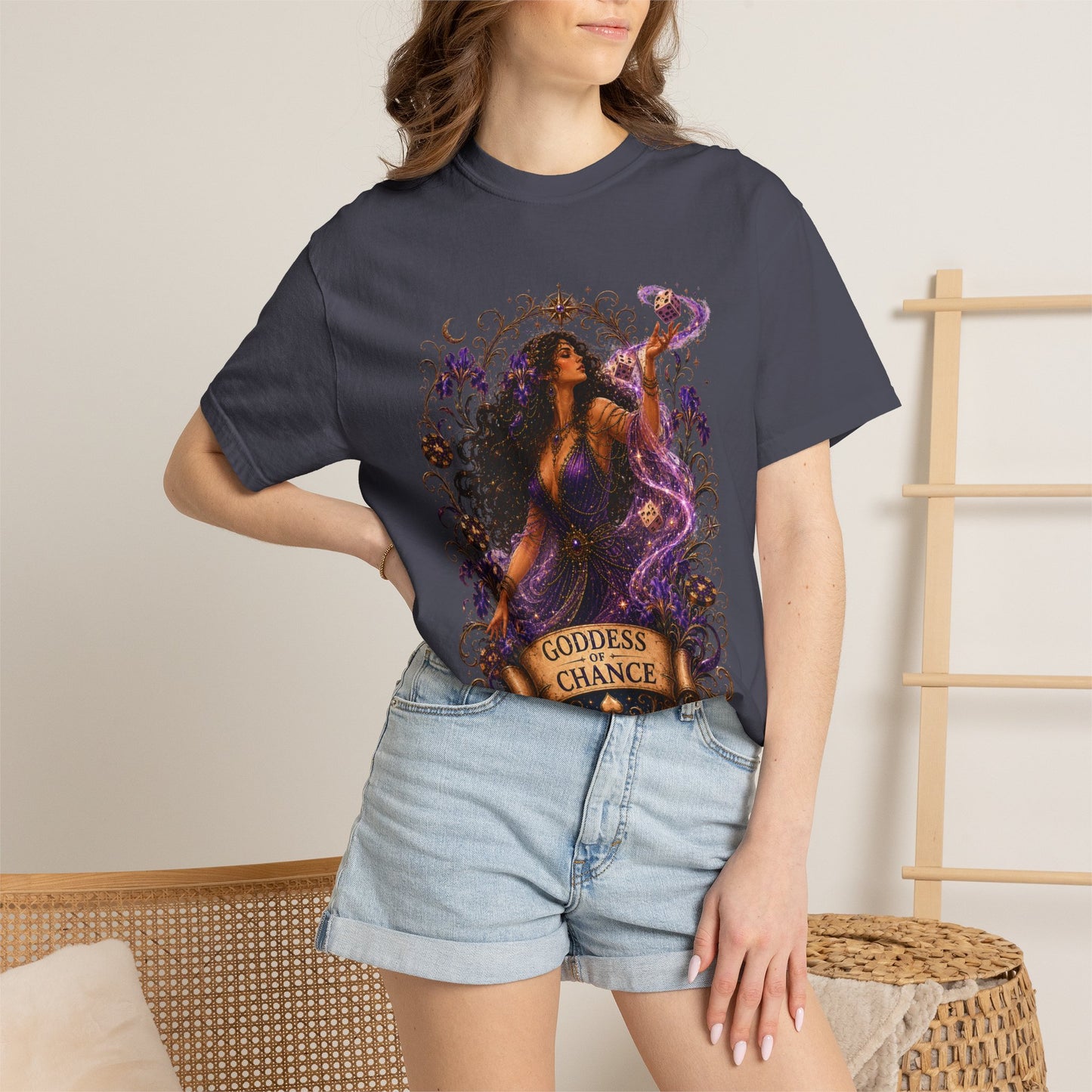 Goddess of Chance Shirt| Art Nouveau Casino Graphic Tee| Vintage Lucky Gambling T-Shirt