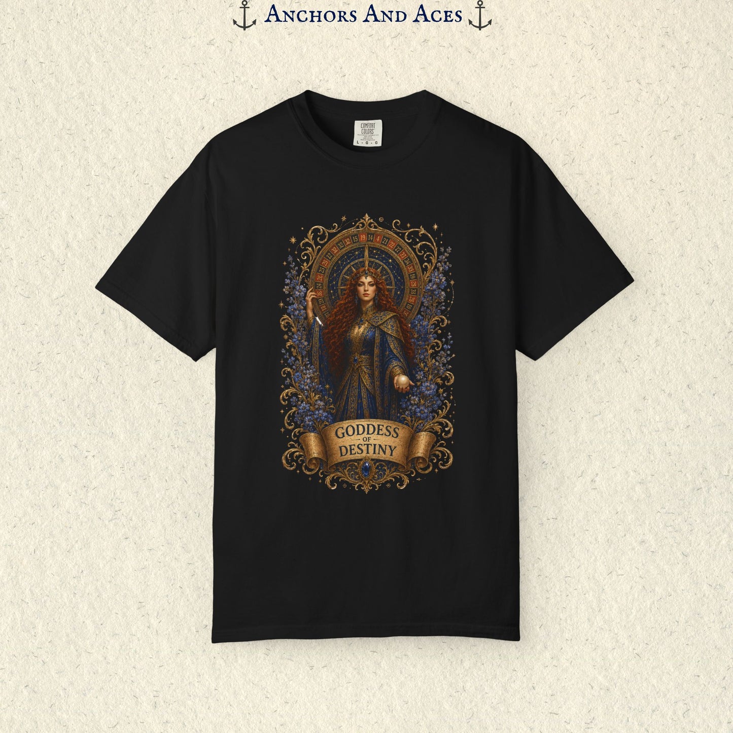 Goddess of Destiny Shirt| Art Nouveau Casino Graphic Tee| Vintage Lucky Gambling T-Shirt