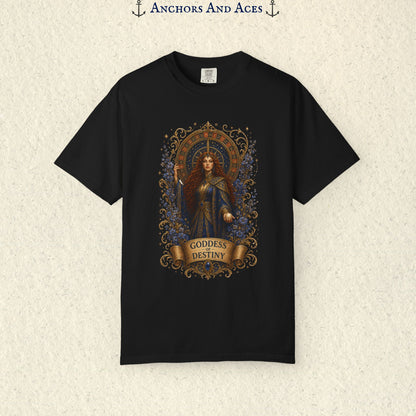 Goddess of Destiny Shirt| Art Nouveau Casino Graphic Tee| Vintage Lucky Gambling T-Shirt