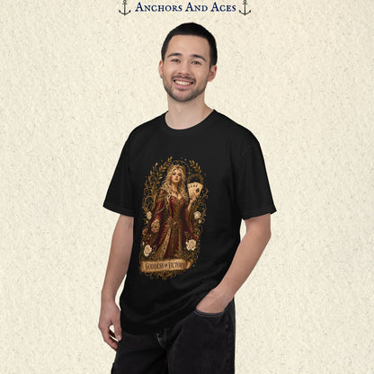 Art Nouveau Casino Graphic Tee| Goddess of Victory| Vintage Lucky Gambling T-Shirt