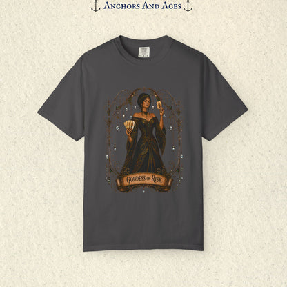 Goddess of Risk Shirt| Art Nouveau Casino Graphic Tee| Vintage Lucky Gambling T-Shirt
