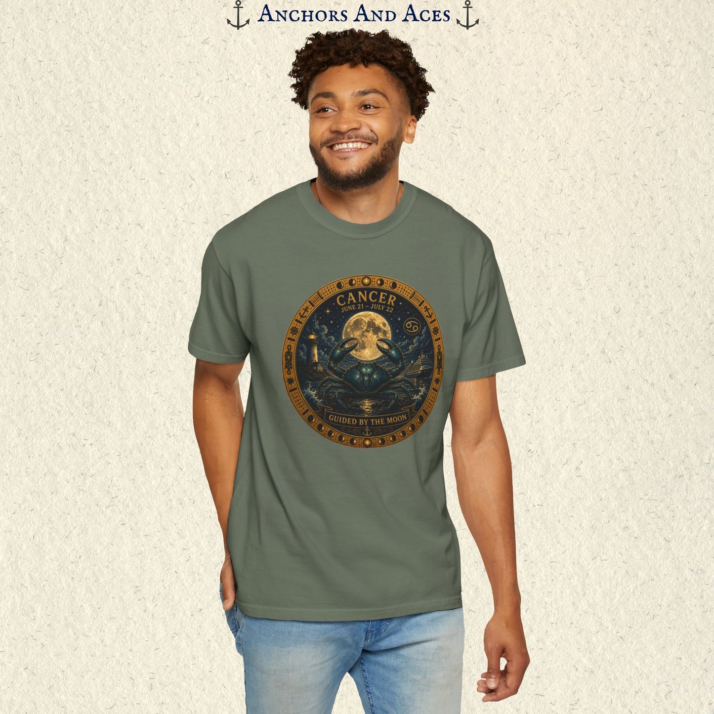 Cancer Zodiac Shirt | Celestial Seas- Guided by the Moon