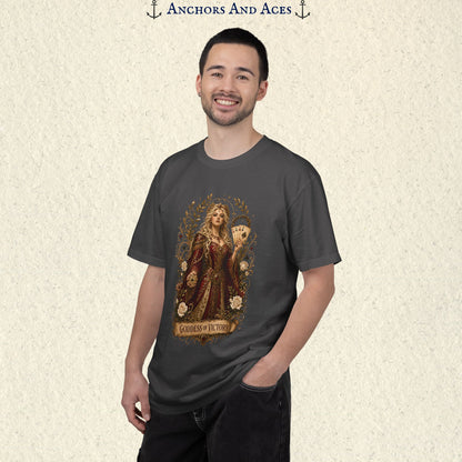 Art Nouveau Casino Graphic Tee| Goddess of Victory| Vintage Lucky Gambling T-Shirt