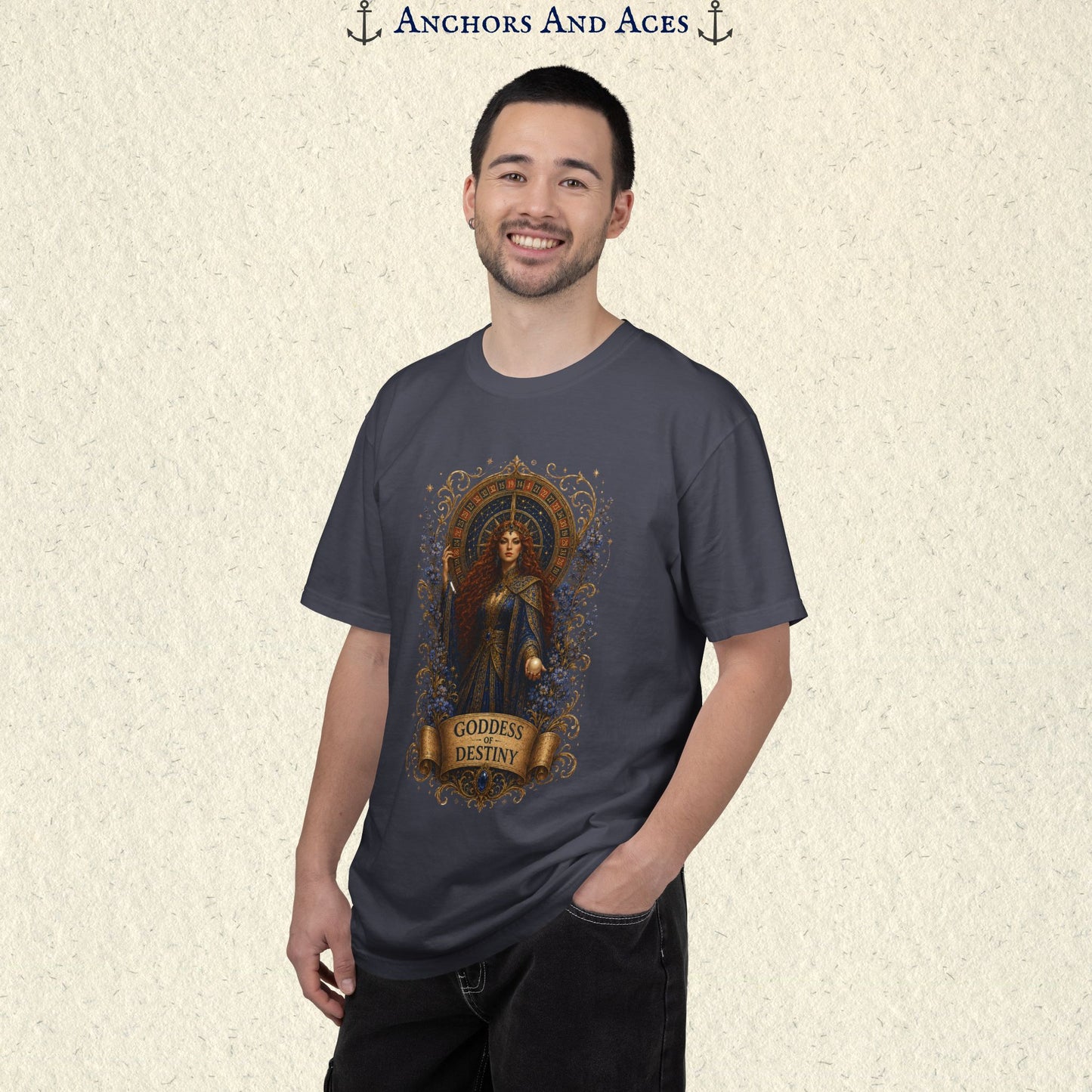Goddess of Destiny Shirt| Art Nouveau Casino Graphic Tee| Vintage Lucky Gambling T-Shirt