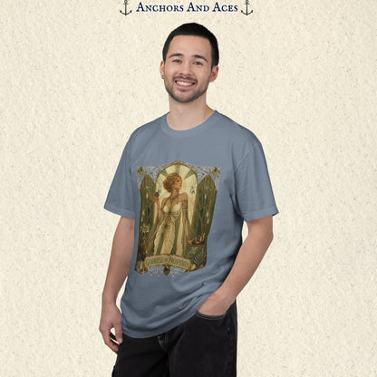 Art Nouveau Casino Graphic Tee| Goddess of Prosperity Shirt| Vintage Lucky Gambling T-Shirt
